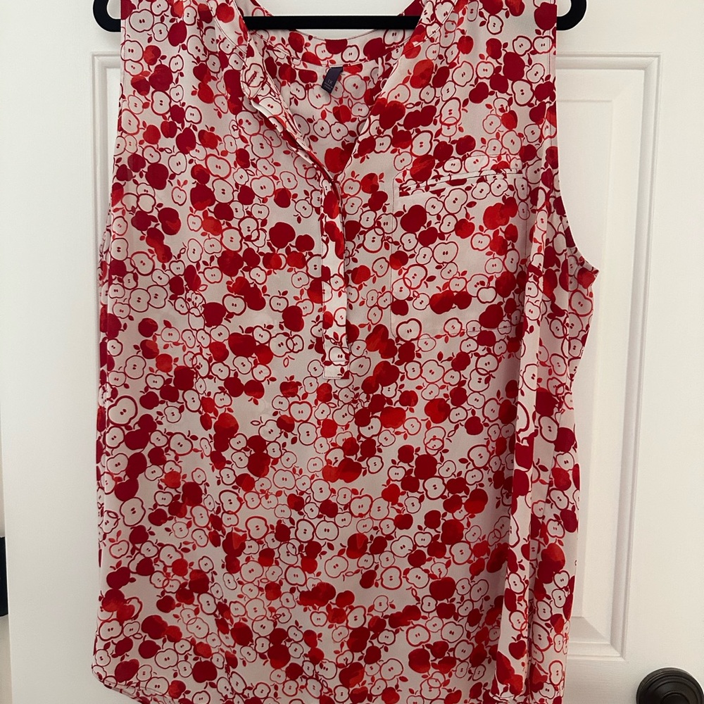 Floral Red Sleeveless Women's Top
